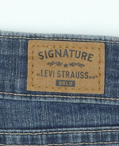 Levi Strauss Women's Blue Mid-Rise Straight Jeans Size 16