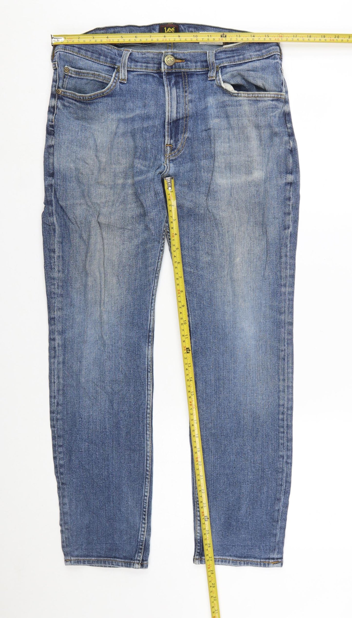 Lee Men's Blue Regular Fit Rider Straight Denim Jeans W34 L30