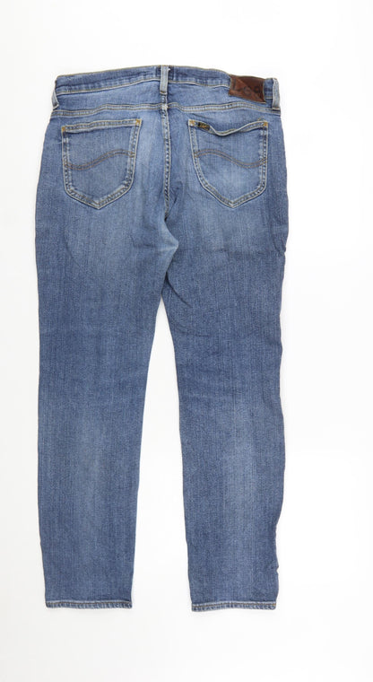 Lee Men's Blue Regular Fit Rider Straight Denim Jeans W34 L30