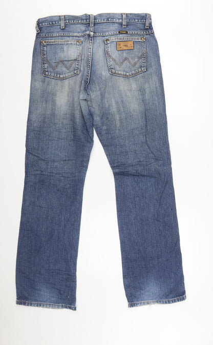 Wrangler Men's Blue Straight Leg Denim Jeans 32W Regular
