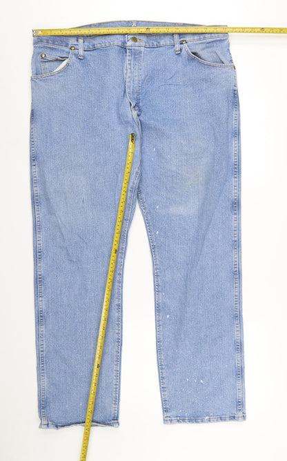 Wrangler Men's Blue Straight Jeans 42x32 Denim Classic Fit