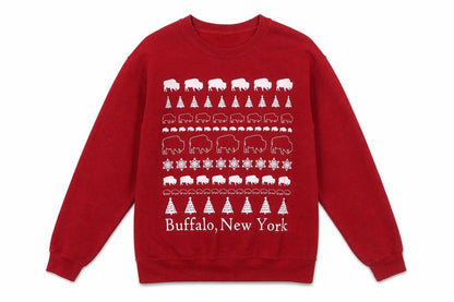 Gildan Heavy Blend Red Buffalo New York Graphic Sweatshirt Women S