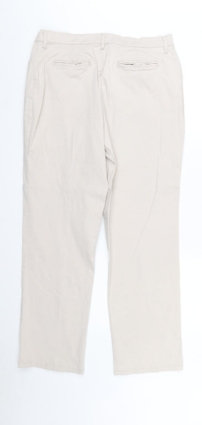 Lee Women’s Beige Chino Trousers Size 16 Relaxed Fit Cotton