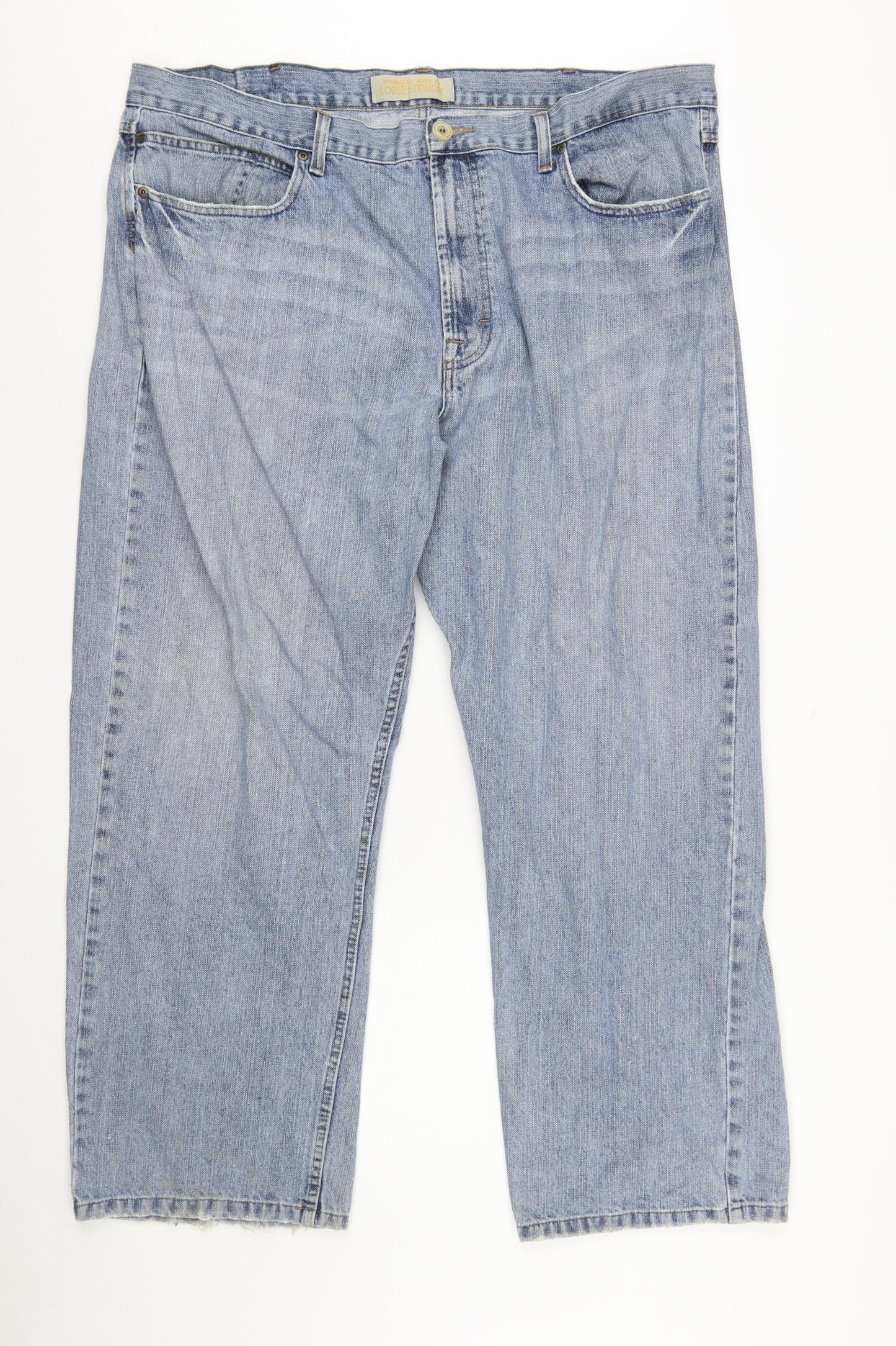 Wrangler Men's Blue 42x30 Relaxed Straight Leg Denim Jeans