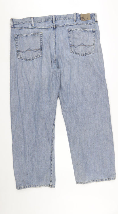Wrangler Men's Blue 42x30 Relaxed Straight Leg Denim Jeans