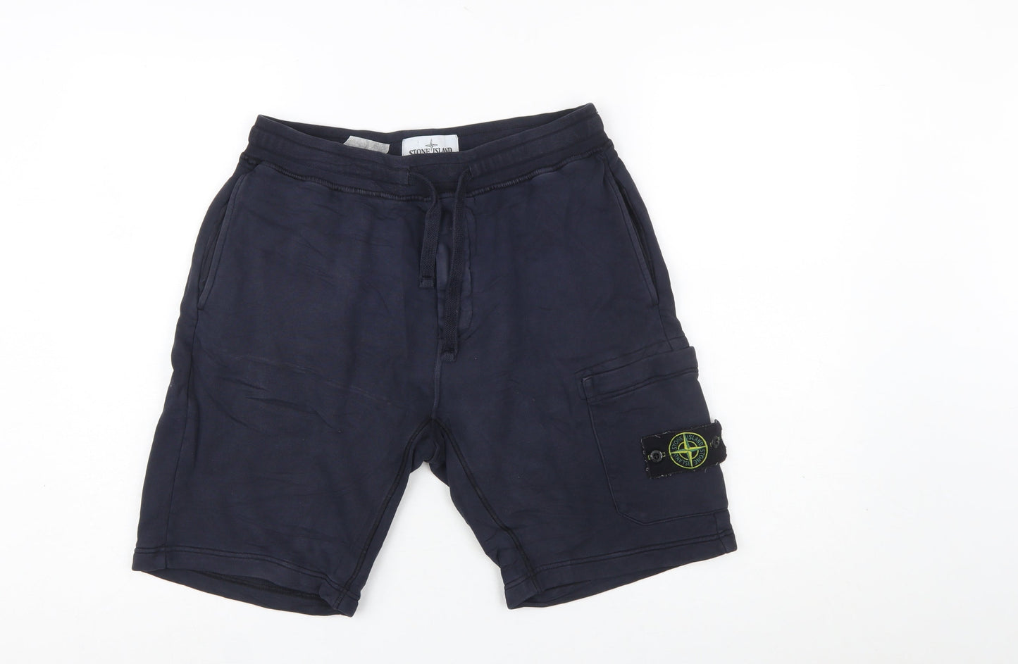 Stone Island Men's Blue Cargo Jersey Shorts Size S