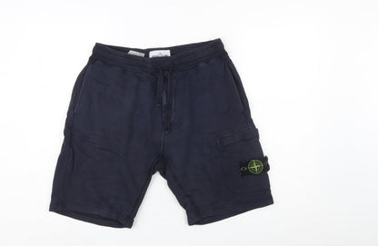 Stone Island Men's Blue Cargo Jersey Shorts Size S