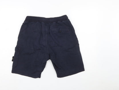 Stone Island Men's Blue Cargo Jersey Shorts Size S