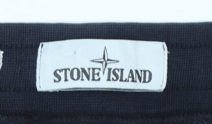 Stone Island Men's Blue Cargo Jersey Shorts Size S