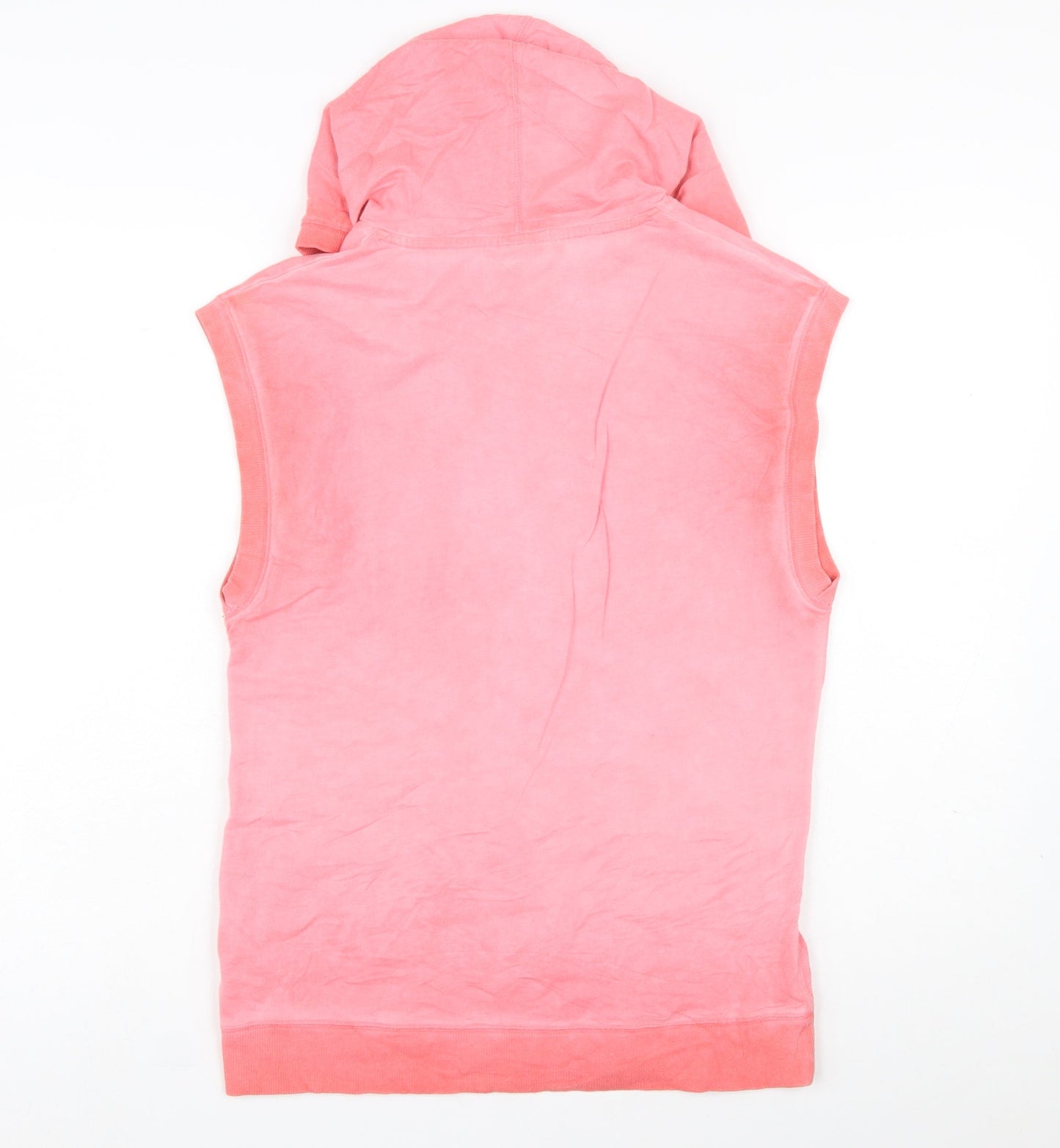 Nike Men's Pink Sleeveless Hooded Vest Hoodie Size S Cotton
