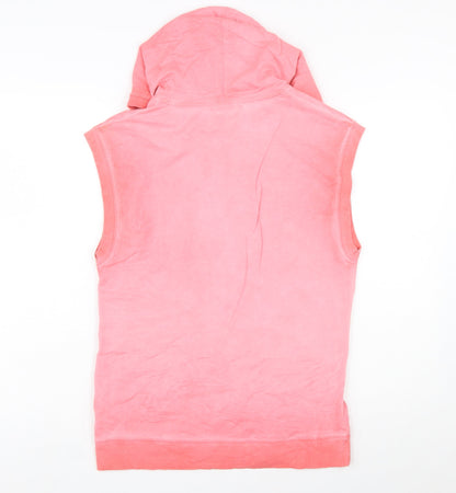 Nike Men's Pink Sleeveless Hooded Vest Hoodie Size S Cotton