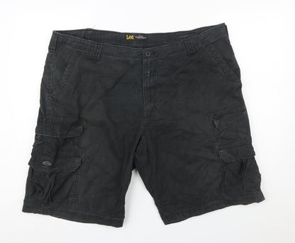 Lee Men’s Black Cargo Shorts Size 42 Cotton Canvas Casual