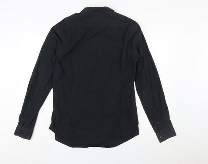 Calvin Klein Men's Black Slim Fit Long Sleeve Button-Up Shirt Size 15.75