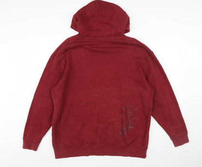 Nike Men's Red Pullover Hoodie Small Regular Fit Fleece Logo Sportswear