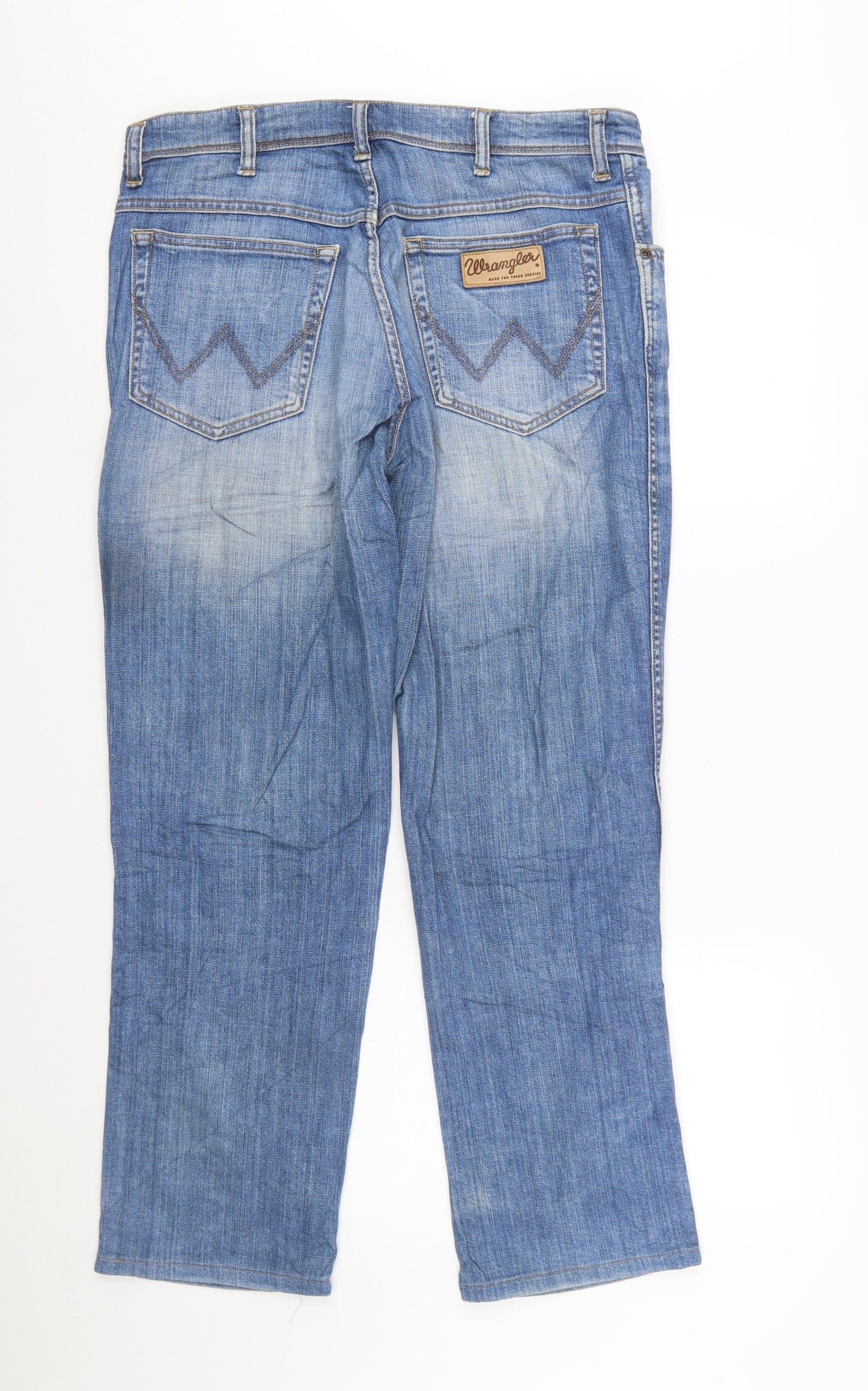 Wrangler Men Blue 34x32 Straight Texas Stretch Denim Jeans