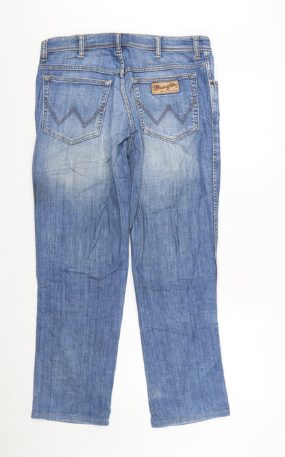 Wrangler Men Blue 34x32 Straight Texas Stretch Denim Jeans