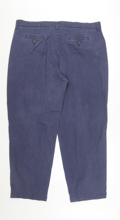 Lee Women's Blue Chino Trousers Size 20 Plus Stretch Cotton Blend