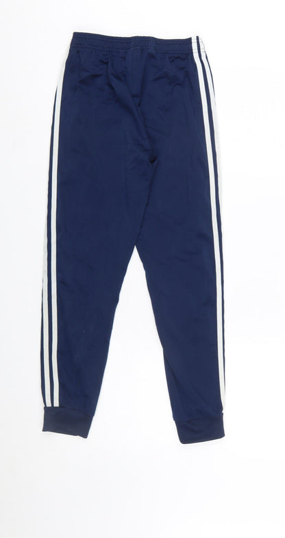 Adidas Boys Blue 11-12 Years Jogger Trousers with Side Stripes