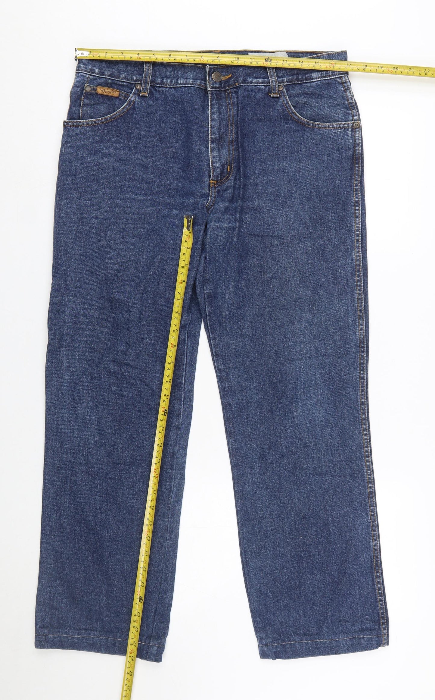 Wrangler Men’s Blue Bootcut Jeans W34 L32 Cotton Classic