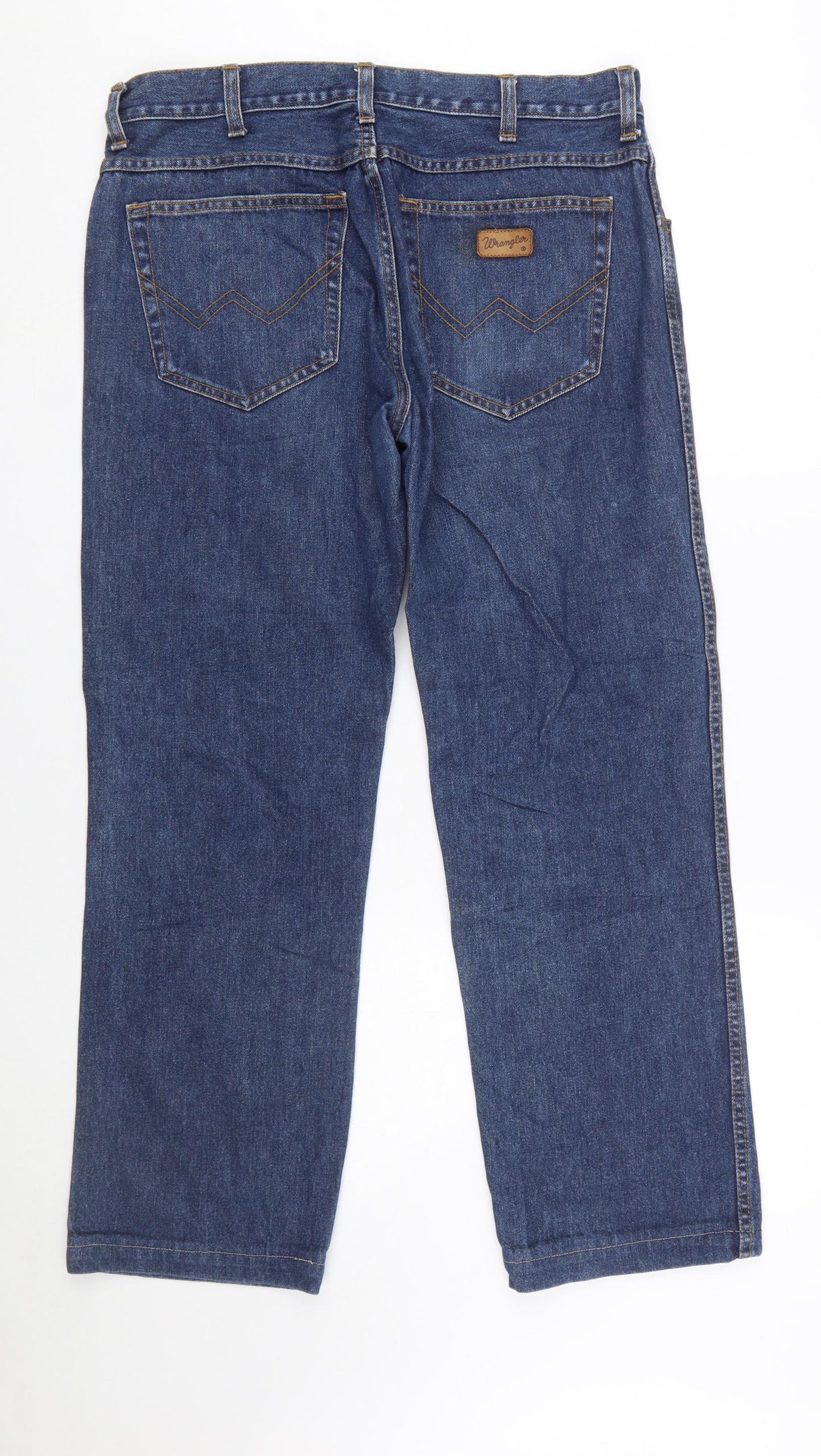 Wrangler Men’s Blue Bootcut Jeans W34 L32 Cotton Classic