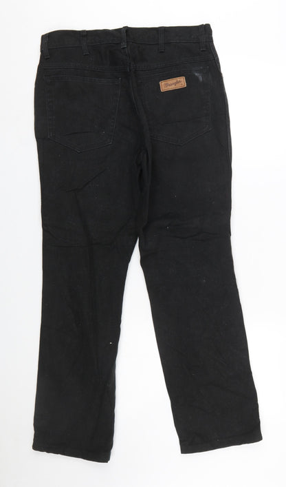 Wrangler Men's Black Regular Fit Straight Leg Jeans W32 L30