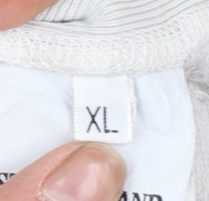 Stone Island Men's White XL Crew Neck Cotton Pullover Sweatshirt