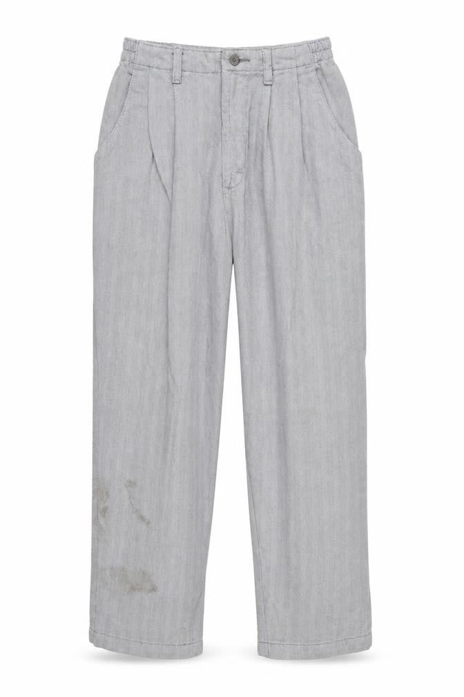 Lee Women's Grey Herringbone Cotton Chino Trousers Size 10 Petite