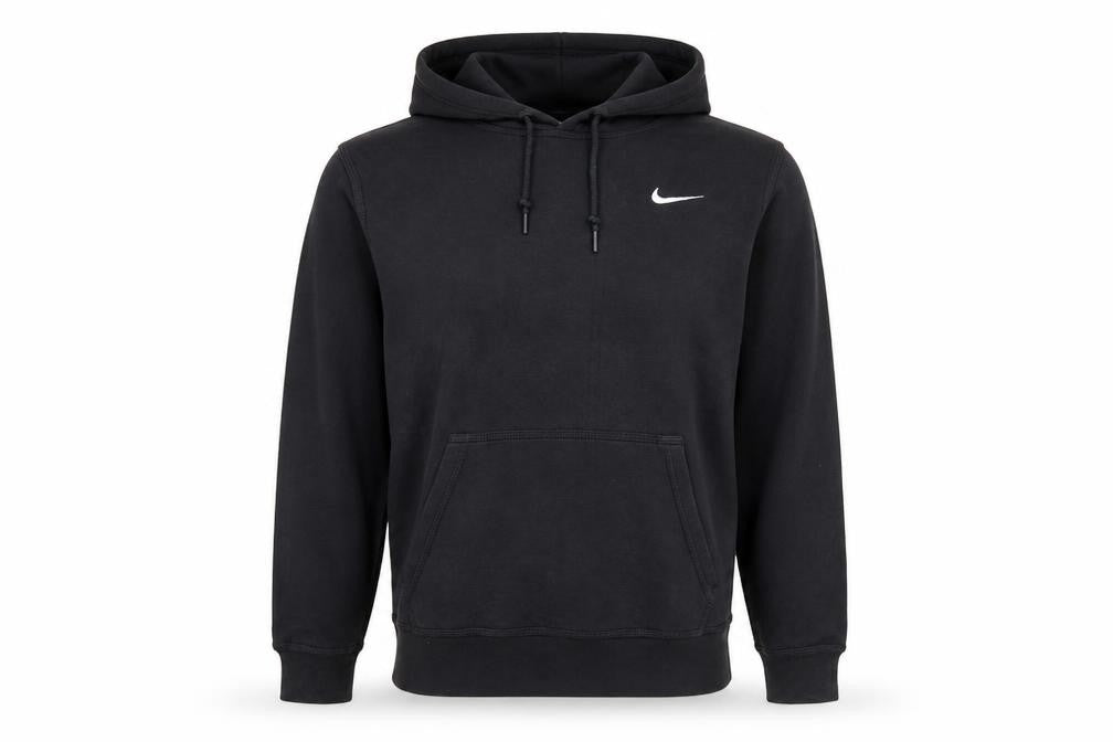 Nike Men's Black Pullover Hoodie Small Logo Fleece Sweatshirt