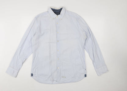 Marc O'Polo Men's Blue Regular Fit Cotton Button-Up Shirt L 41/42