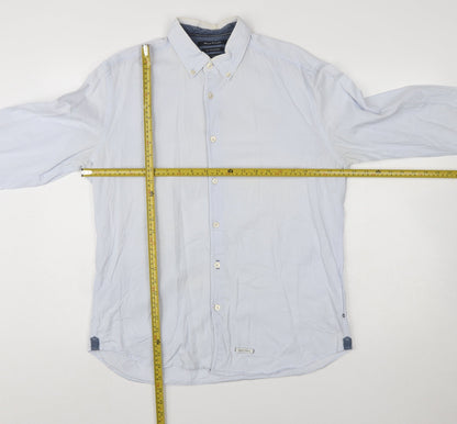 Marc O'Polo Men's Blue Regular Fit Cotton Button-Up Shirt L 41/42