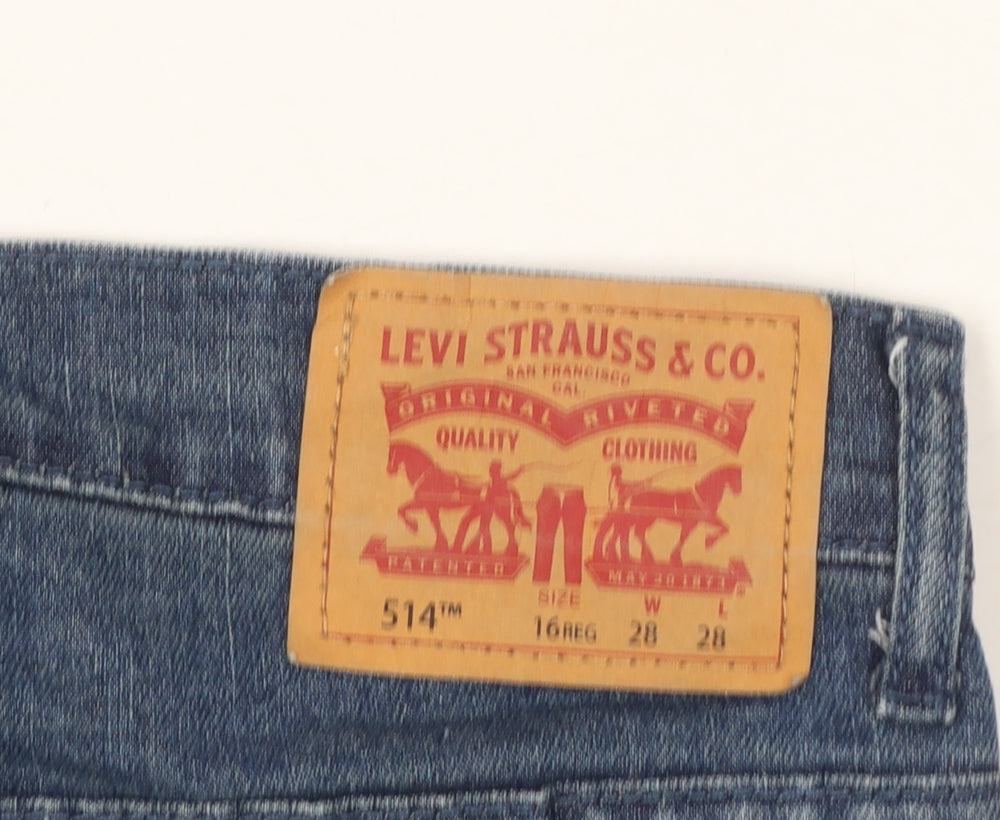 Levi's Boys Blue 514 Straight Leg Denim Jeans 16 Years 28W 28L
