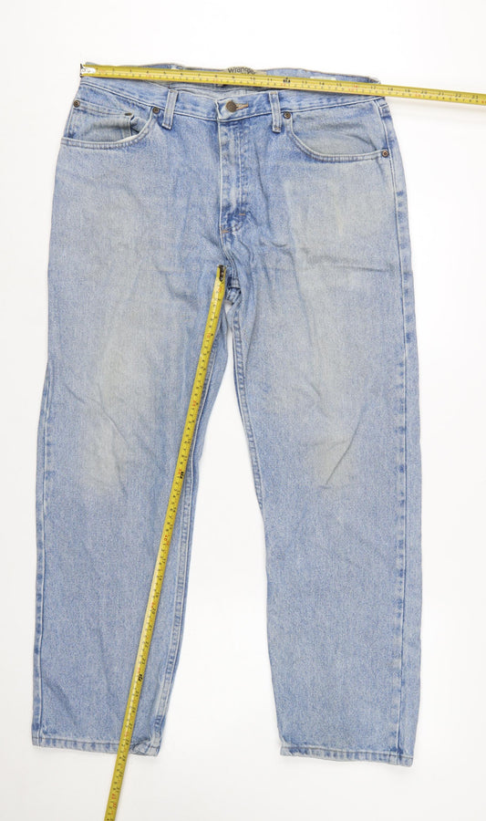 Wrangler Authentics Men's Blue 36x29 Straight Leg Denim Jeans