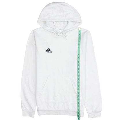 Adidas Men's White Pullover Hoodie Size S Sports Fleece Sweatshirt