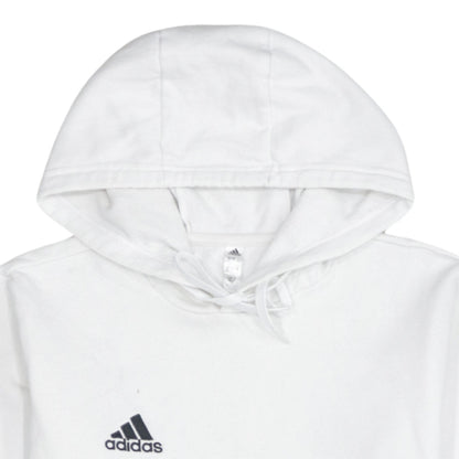 Adidas Men's White Pullover Hoodie Size S Sports Fleece Sweatshirt