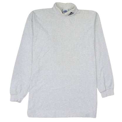 Adidas Men's Grey Roll Neck Long Sleeve Sweatshirt Size S
