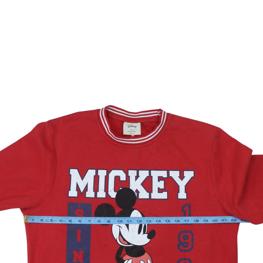 Primark Disney Men's Red Mickey Mouse Graphic Pullover Sweatshirt XL