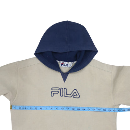 FILA Boys Beige Pullover Hoodie 11-12 Years Logo Fleece Sweatshirt