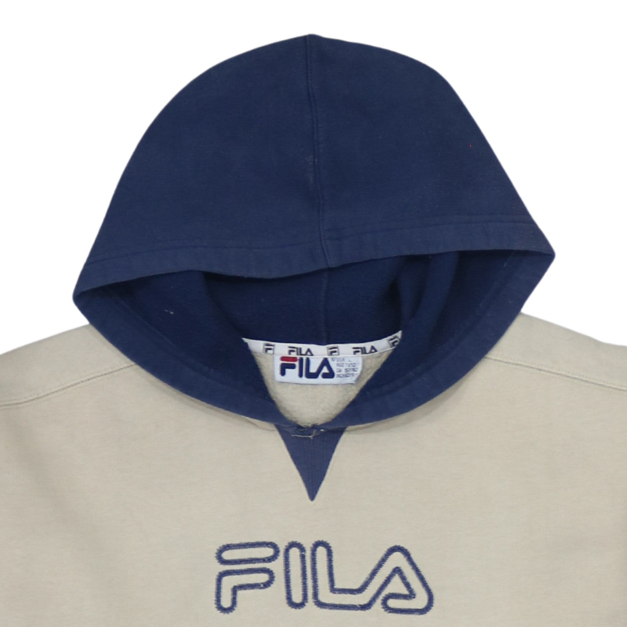 FILA Boys Beige Pullover Hoodie 11-12 Years Logo Fleece Sweatshirt