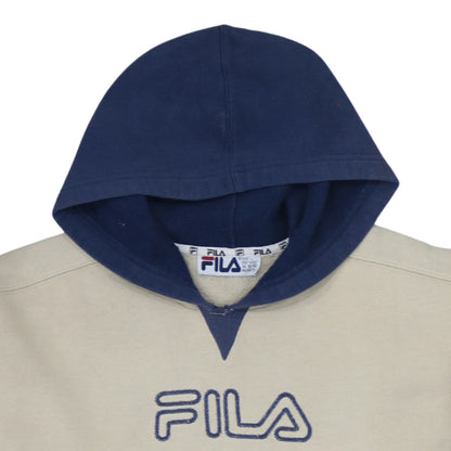 FILA Boys Beige Pullover Hoodie 11-12 Years Logo Fleece Sweatshirt