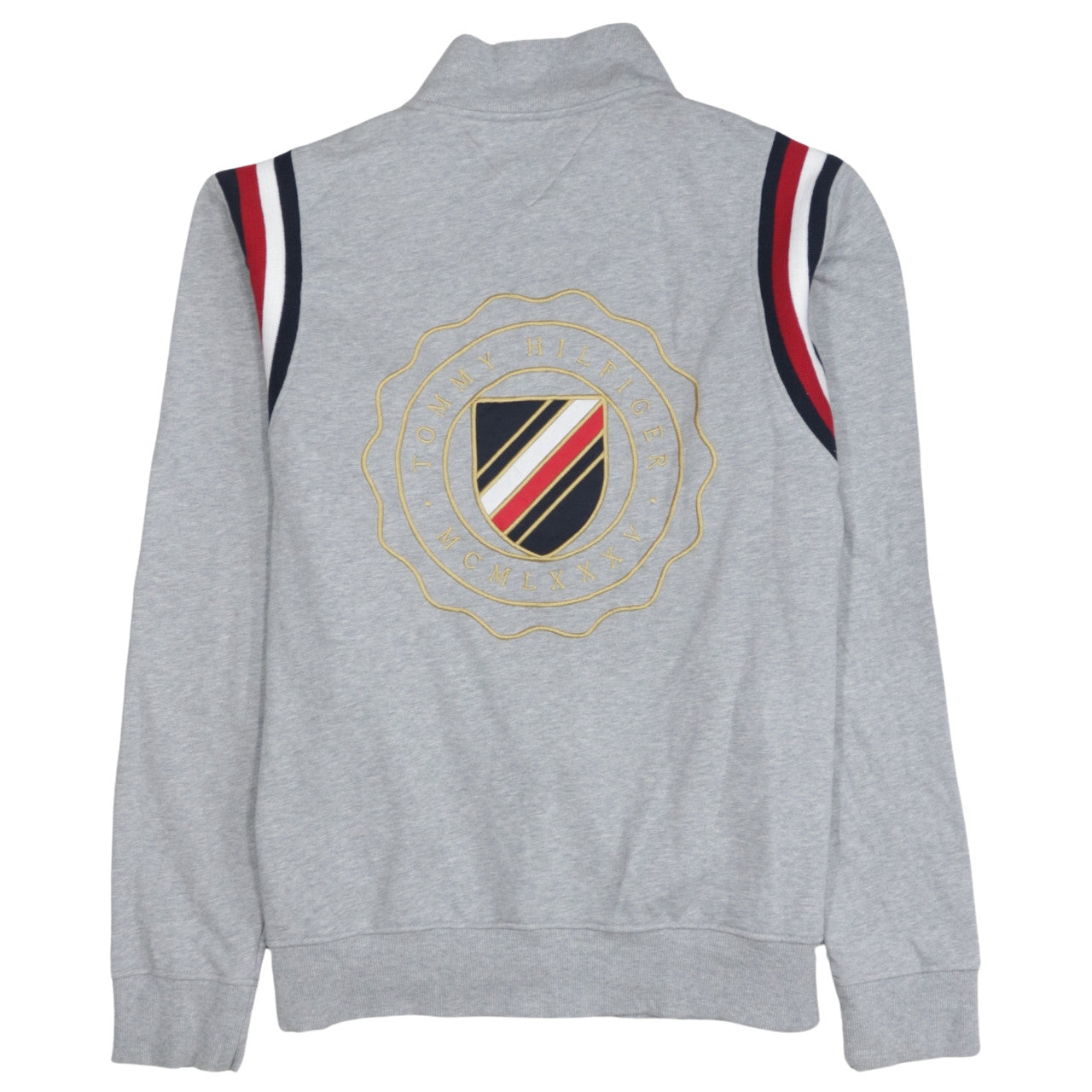 Tommy Hilfiger Men's Grey XL Varsity Jacket with Logo Detail