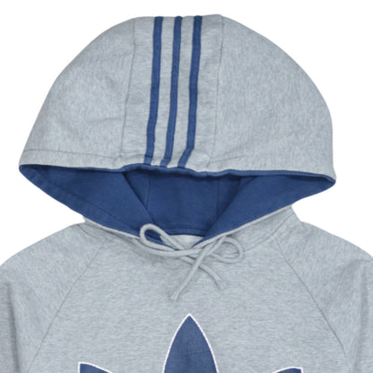 Adidas Mens Grey Pullover Hoodie Size S Sports Logo Sweatshirt