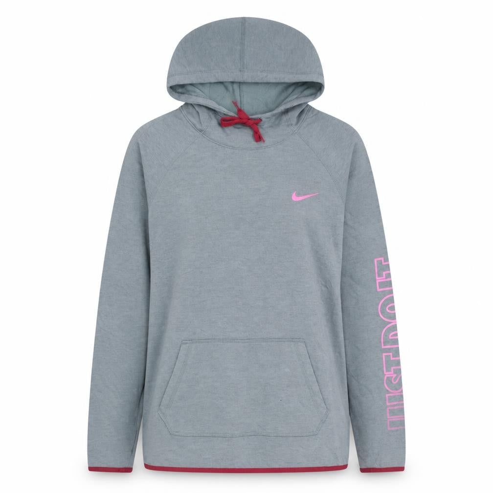 Nike Womens Grey Dri-FIT Pullover Hoodie Size L Long Sleeve
