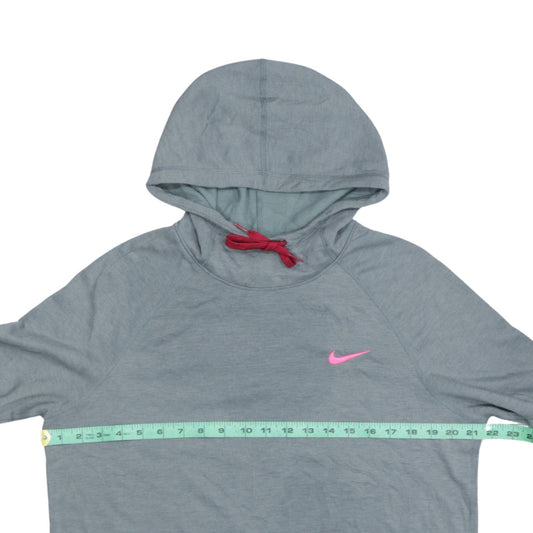 Nike Womens Grey Dri-FIT Pullover Hoodie Size L Long Sleeve