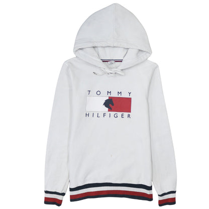 Tommy Hilfiger Womens White XXS Pullover Hoodie with Logo Design
