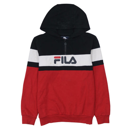 Fila Boys Multicoloured 13-15 Years Pullover Hoodie with Logo and Zip Detail