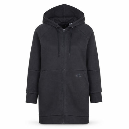 Adidas Women Black XS Full Zip Hooded Longline Sweatshirt Dress