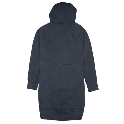 Adidas Women Black XS Full Zip Hooded Longline Sweatshirt Dress