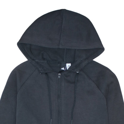 Adidas Women Black XS Full Zip Hooded Longline Sweatshirt Dress