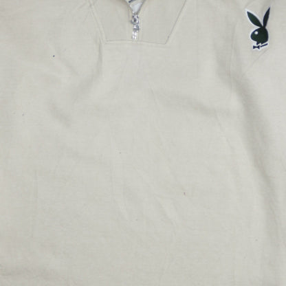 Playboy x Missguided Womens Beige 1/4 Zip Sweatshirt UK 10