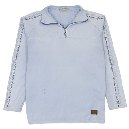 Weird Fish Women Light Blue 1/4 Zip Sweatshirt M